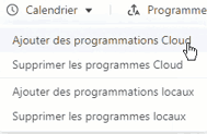 Ajout d'une planification d'extraction dans le cloud depuis le menu des exécutions planifiées d'une tâche